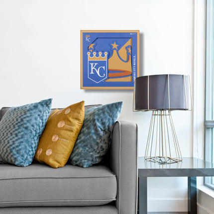 Kansas City Royals 3D Logo Series Wall Art - 12x12