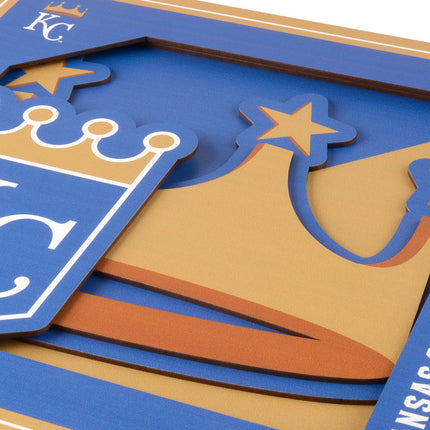 Kansas City Royals 3D Logo Series Wall Art - 12x12