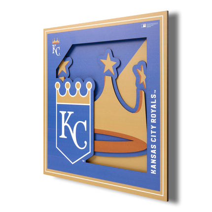 Kansas City Royals 3D Logo Series Wall Art - 12x12