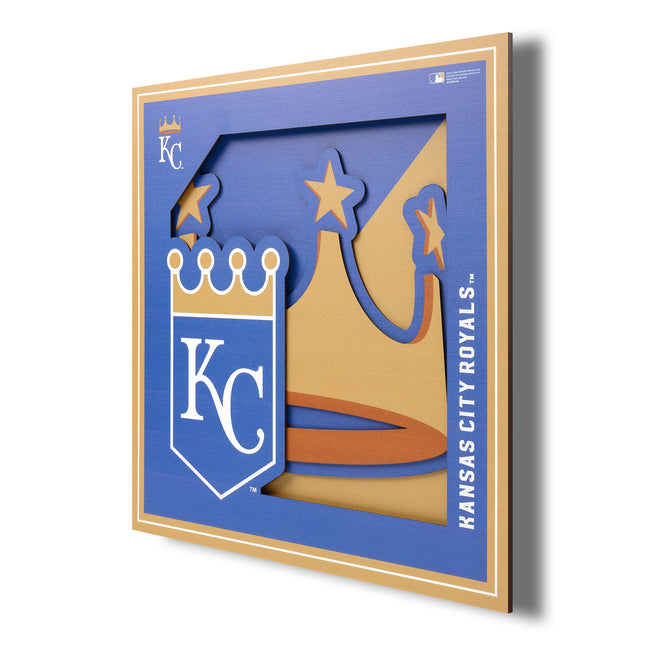 Kansas City Royals 3D Logo Series Wall Art - 12x12