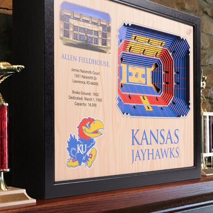 Kansas Jayhawks 25-Layer StadiumViews 3D Wall Art