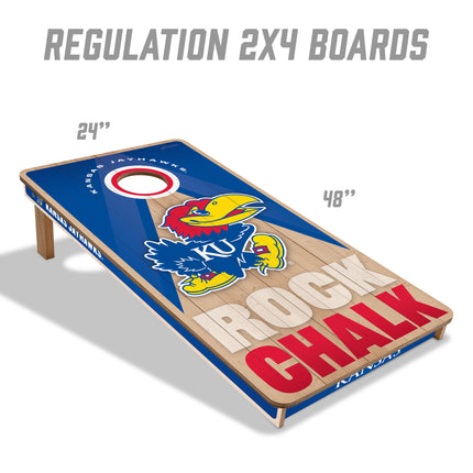 Kansas Jayhawks 2x4 Slogan Series Cornhole Boards