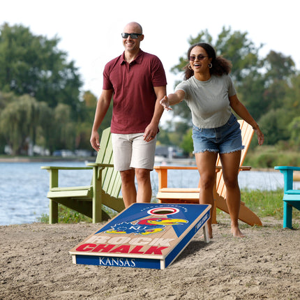 Kansas Jayhawks 2x4 Slogan Series Cornhole Boards