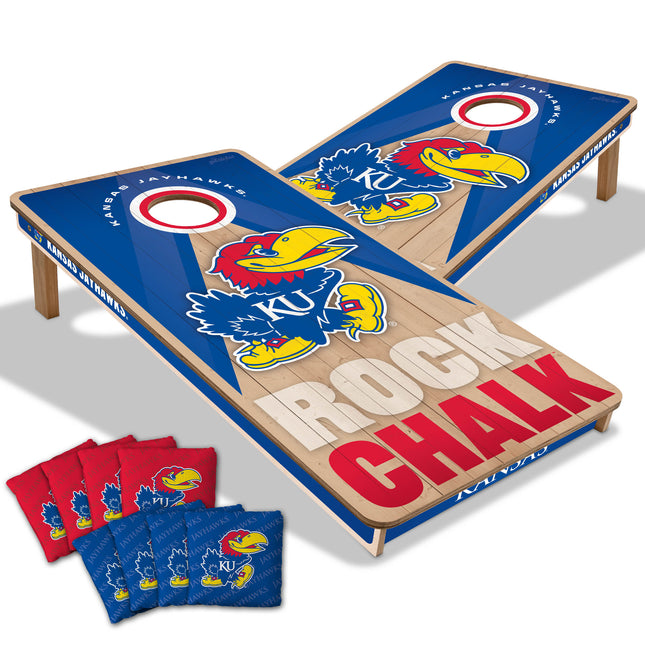 Kansas Jayhawks 2x4 Slogan Series Cornhole Boards