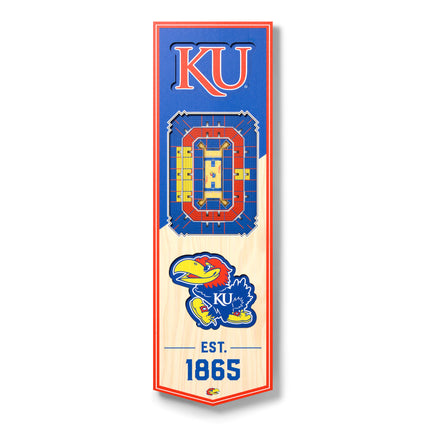 Kansas Jayhawks 3D Stadium 6x19 Banners