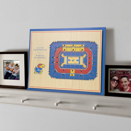 Kansas Jayhawks 5-Layer 3D StadiumView Wall Art