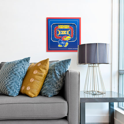 Kansas Jayhawks 3D StadiumView Wall Art 12x12