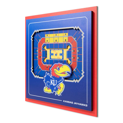 Kansas Jayhawks 3D StadiumView Wall Art 12x12