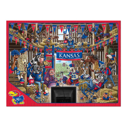 Kansas Jayhawks Barnyard Fans Puzzle - 500 PC