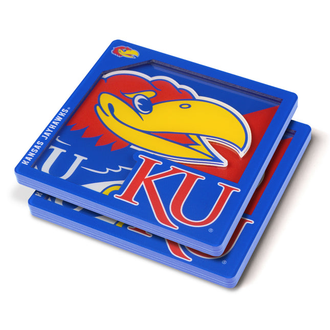 Kansas Jayhawks 3D Logo Series Coasters