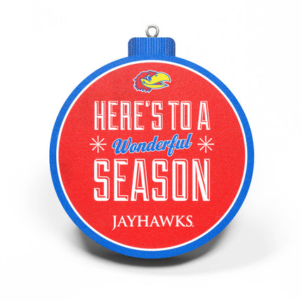 Kansas Jayhawks 3D Logo Series Ornament