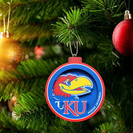 Kansas Jayhawks 3D Logo Series Ornament