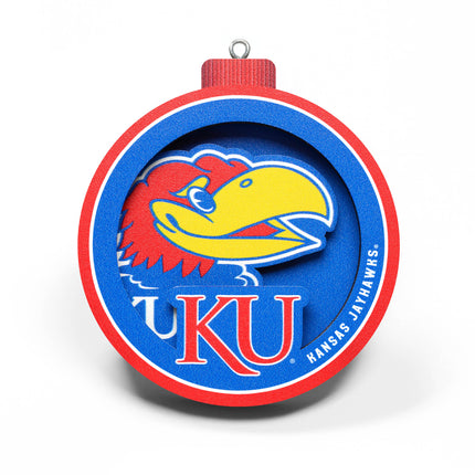 Kansas Jayhawks 3D Logo Series Ornament
