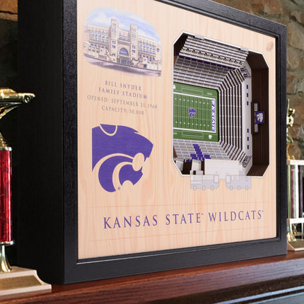 Kansas State Wildcats 25-Layer StadiumViews 3D Wall Art