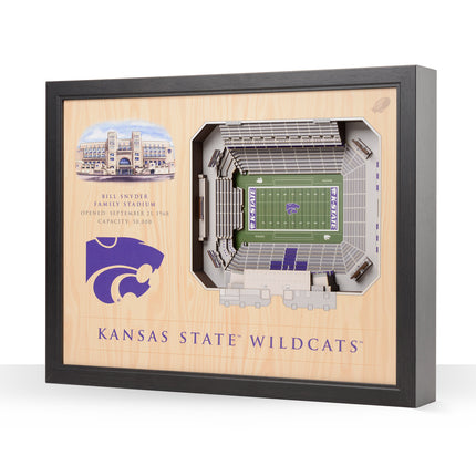 Kansas State Wildcats 25-Layer StadiumViews 3D Wall Art