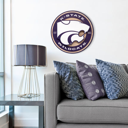 Kansas State Wildcats 3DX Circle Backer Wall Art