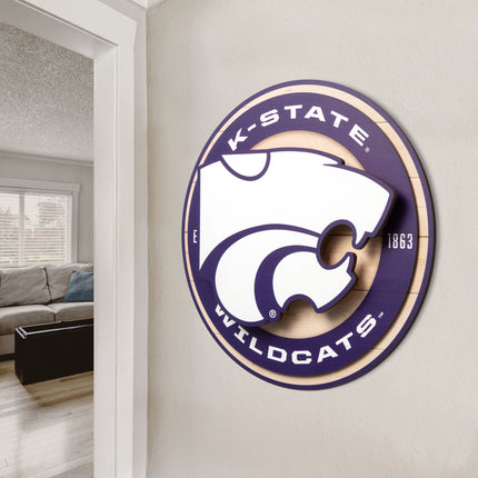 Kansas State Wildcats 3DX Circle Backer Wall Art
