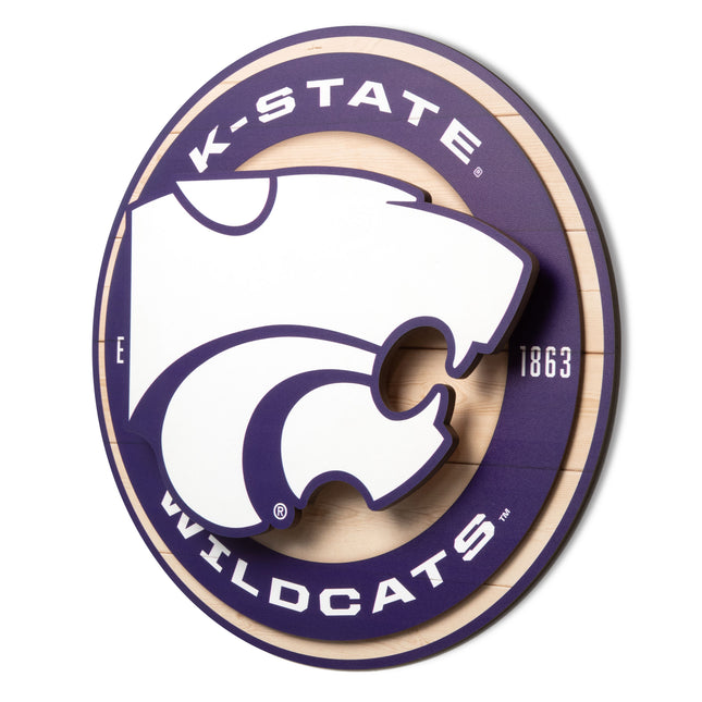 Kansas State Wildcats 3DX Circle Backer Wall Art