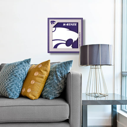 Kansas State Wildcats 3D Logo Series Wall Art - 12x12