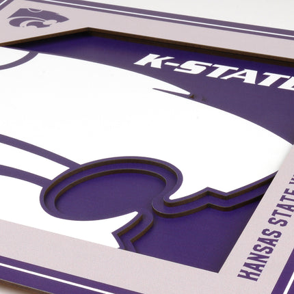 Kansas State Wildcats 3D Logo Series Wall Art - 12x12