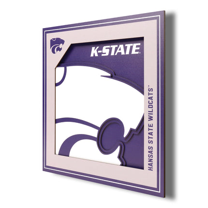 Kansas State Wildcats 3D Logo Series Wall Art - 12x12
