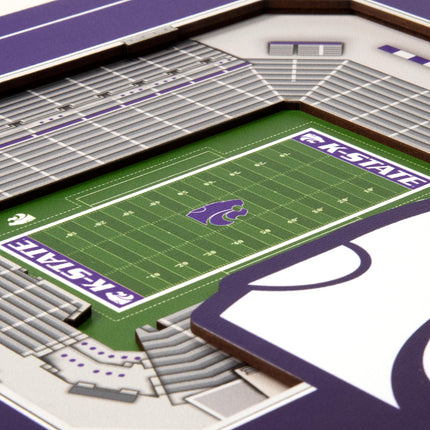 Kansas State Wildcats 3D StadiumView Wall Art 12x12