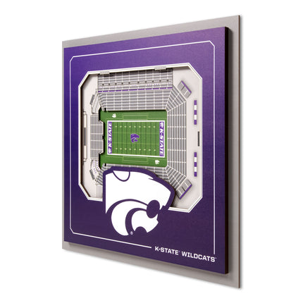 Kansas State Wildcats 3D StadiumView Wall Art 12x12