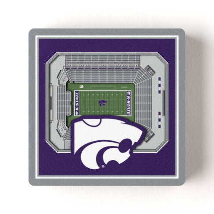 Kansas State Wildcats 3D StadiumView Magnets