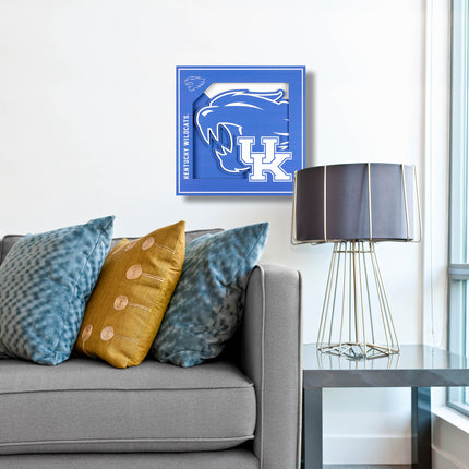 Kentucky Wildcats 3D Logo Series Wall Art - 12x12