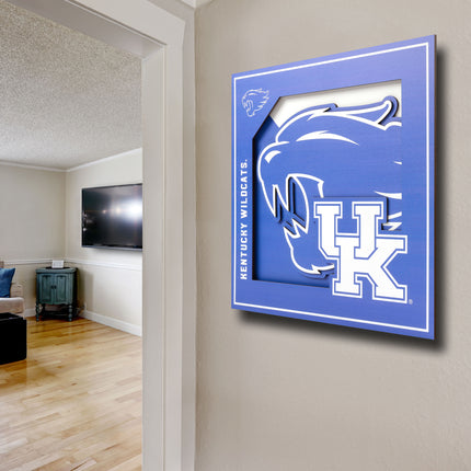 Kentucky Wildcats 3D Logo Series Wall Art - 12x12
