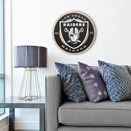Las Vegas Raiders 3DX Circle Backer Wall Art