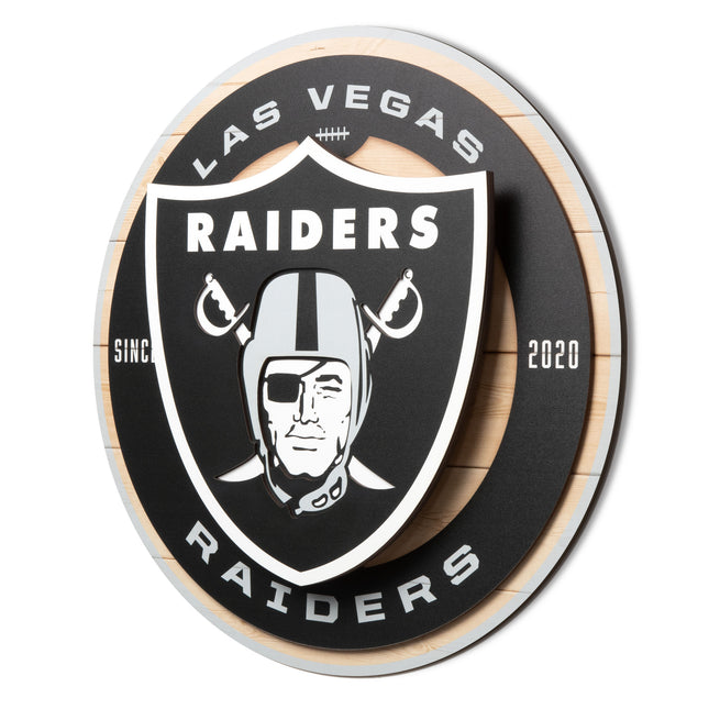 Las Vegas Raiders 3DX Circle Backer Wall Art