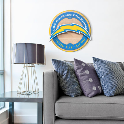Los Angeles Chargers 3DX Circle Backer Wall Art