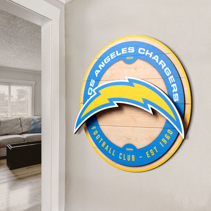 Los Angeles Chargers 3DX Circle Backer Wall Art