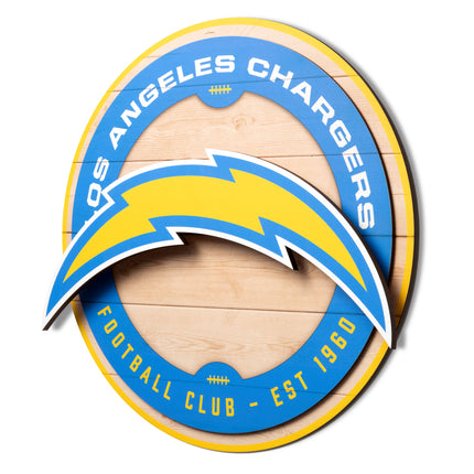 Los Angeles Chargers 3DX Circle Backer Wall Art
