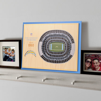 Los Angeles Chargers 5-Layer 3D StadiumView Wall Art