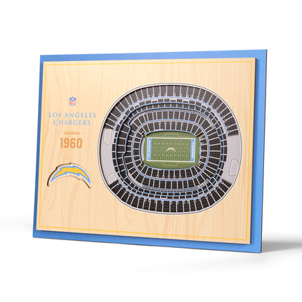 Los Angeles Chargers 5-Layer 3D StadiumView Wall Art