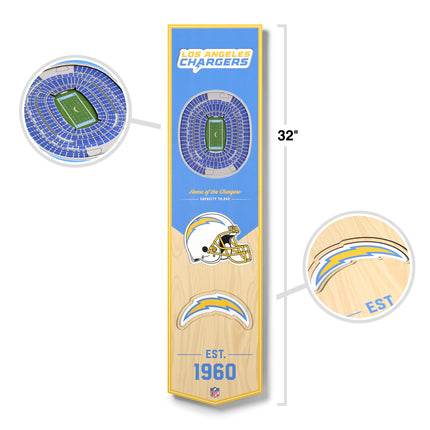 Los Angeles Chargers 8x32 3D Stadium Banner