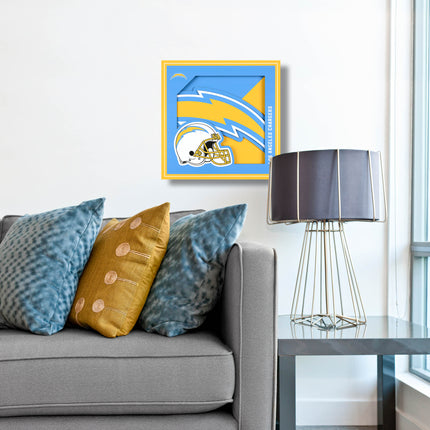 Los Angeles Chargers 3D Logo Series Wall Art - 12x12