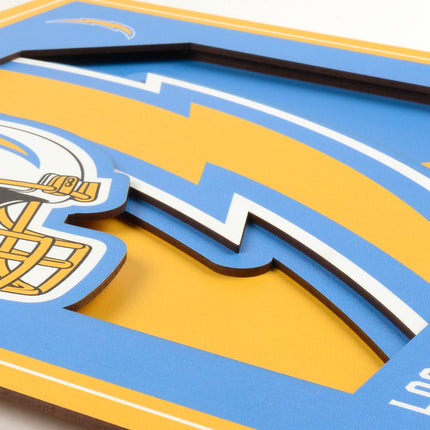 Los Angeles Chargers 3D Logo Series Wall Art - 12x12