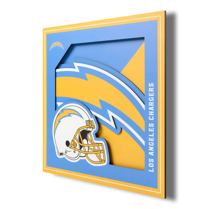 Los Angeles Chargers 3D Logo Series Wall Art - 12x12