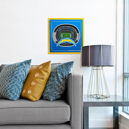 Los Angeles Chargers 3D StadiumView Wall Art 12x12