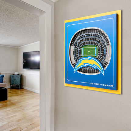 Los Angeles Chargers 3D StadiumView Wall Art 12x12