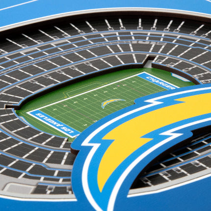 Los Angeles Chargers 3D StadiumView Wall Art 12x12