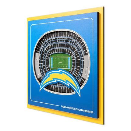 Los Angeles Chargers 3D StadiumView Wall Art 12x12