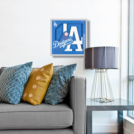 Los Angeles Dodgers 3D Logo Series Wall Art - 12x12