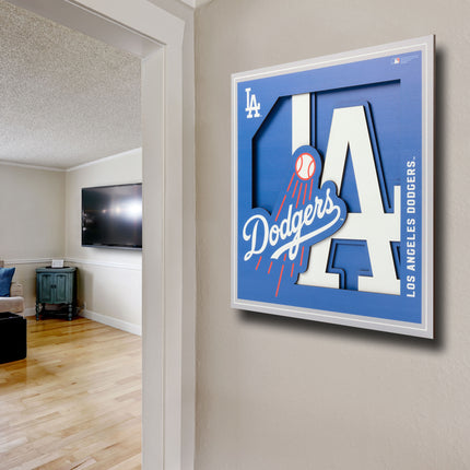 Los Angeles Dodgers 3D Logo Series Wall Art - 12x12