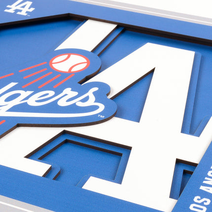 Los Angeles Dodgers 3D Logo Series Wall Art - 12x12