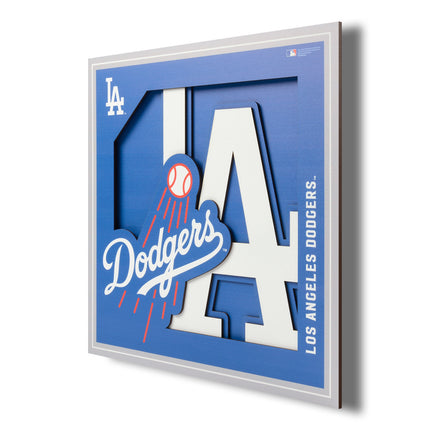 Los Angeles Dodgers 3D Logo Series Wall Art - 12x12