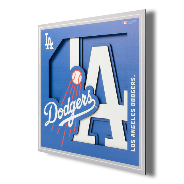 Los Angeles Dodgers 3D Logo Series Wall Art - 12x12